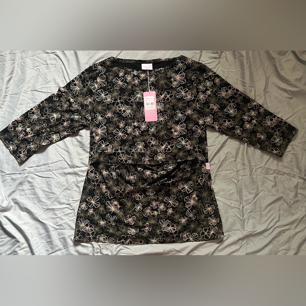 Boob Design Black Floral Long Sleeve Nursing Top